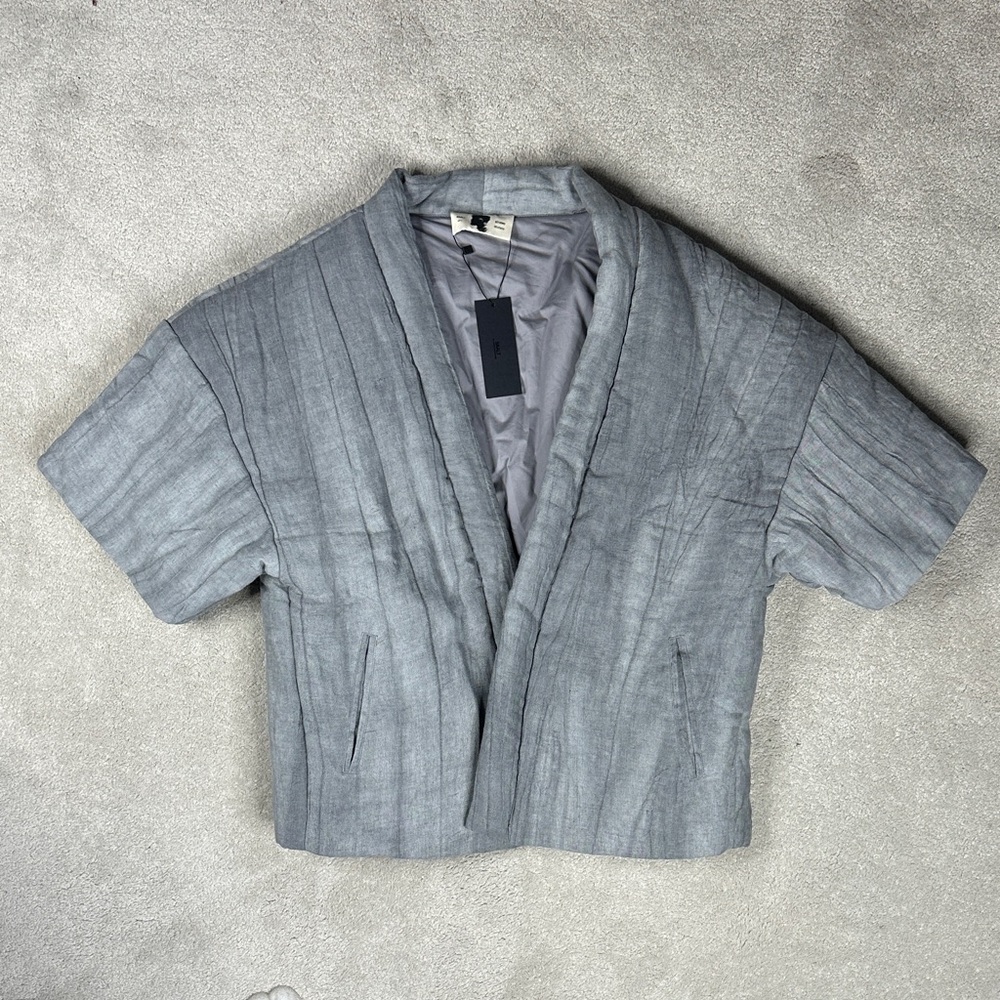 Gray Men's Short Sleeve Jacket